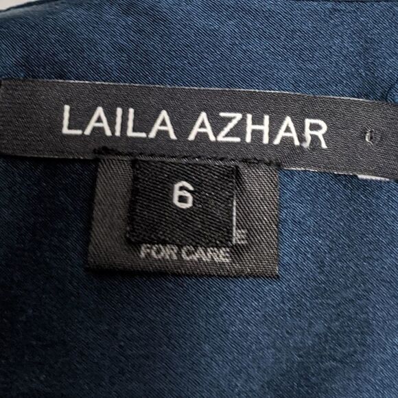 LAILA AZHAR 100% Silk Batwing Ruched Dress 6 - Picture 5 of 8